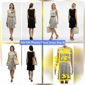 Joie Silk Pleated Floral Dress Size M